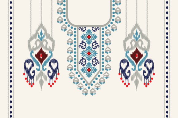 Review: Floral Ikat Neckline Paisley Embroidery