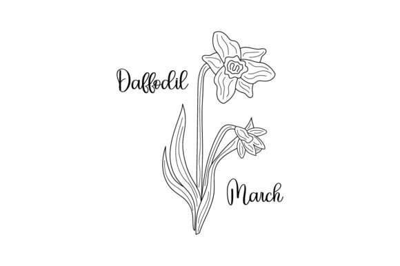 Review: March Daffodil Line Art Embroidery Design
