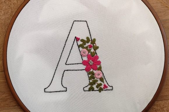 Reviewing Letter a Embroidery Flowers for Etsy Shops