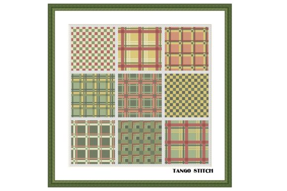 Reviewing Yellow Green Tartan Ornaments Embroidery